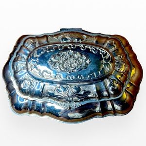 🔥Sale🔥Vintage Italian Vera Lucino Ornate Silver Plated Trinket Jewelry Box